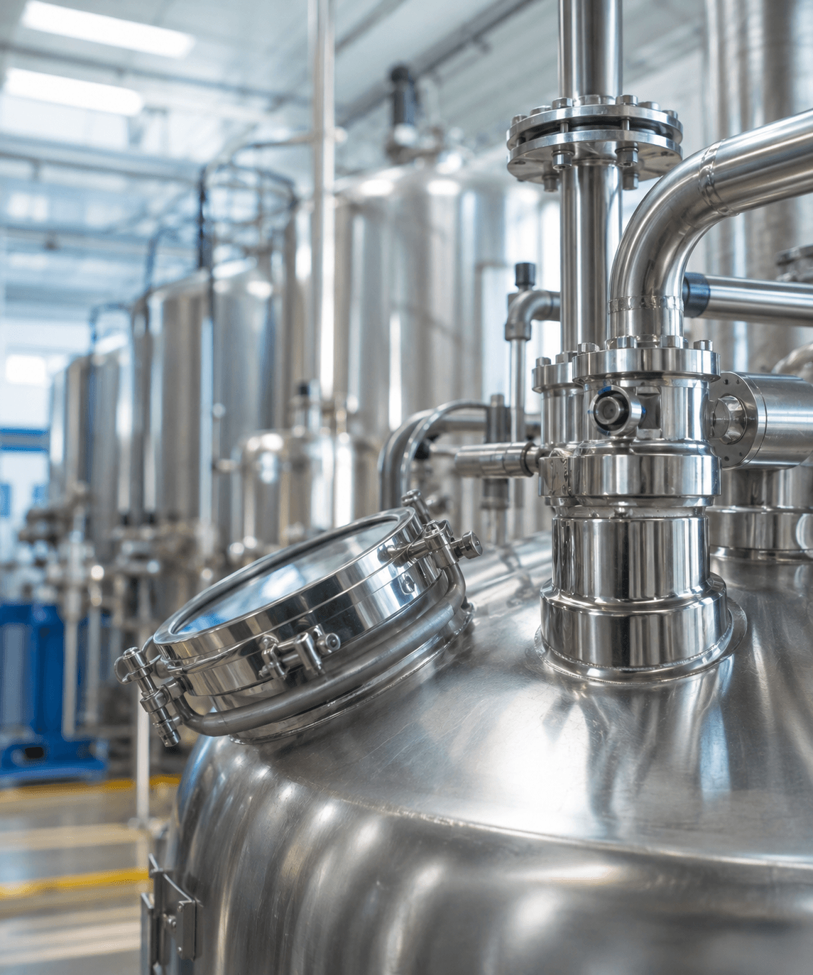 Hygienic precision-fabricated components for food and beverage processing equipment